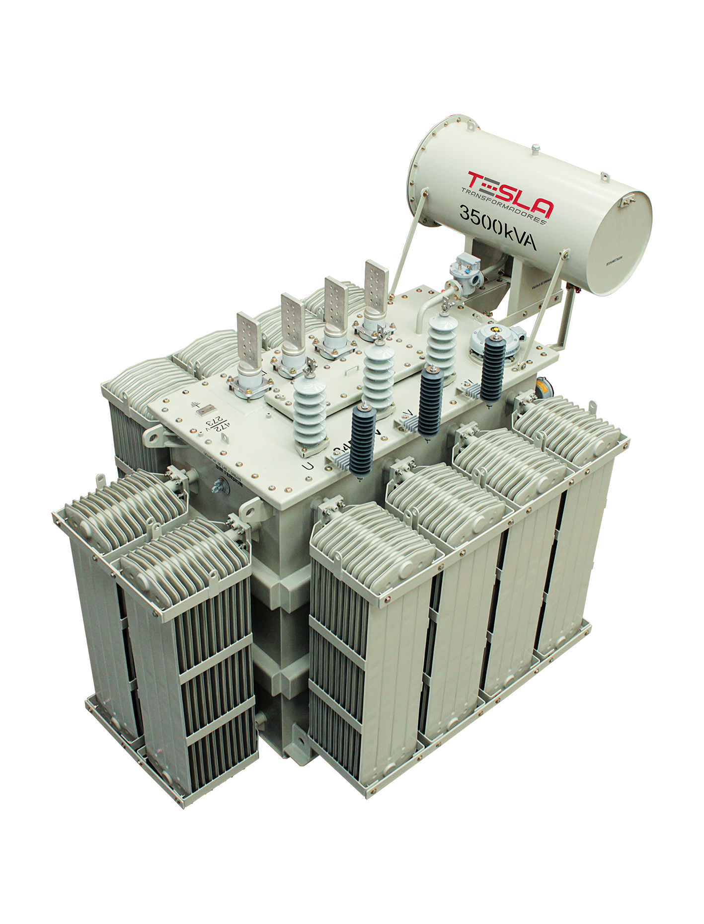 Transformador Trifásico Aceite Convencional Especial 3500 KVA Serie 34.5 _ 1.2 KV con Terminales AT y BT en la Tapa